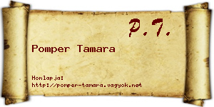 Pomper Tamara névjegykártya